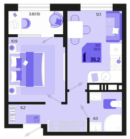 35,2 м², 1-комнатная квартира 5 216 640 ₽ - изображение 16