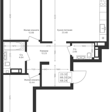 Квартира 68,2 м², 2-комнатная - изображение 2