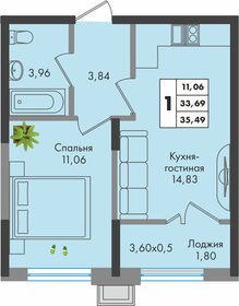 35,1 м², 1-комнатная квартира 3 800 000 ₽ - изображение 160