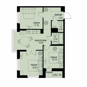63 м², 3-комнатная квартира 9 129 200 ₽ - изображение 1