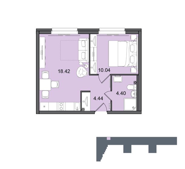41,4 м², 2-комнатная квартира 7 200 000 ₽ - изображение 87