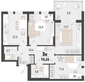 85 м², 3-комнатная квартира 18 000 000 ₽ - изображение 108