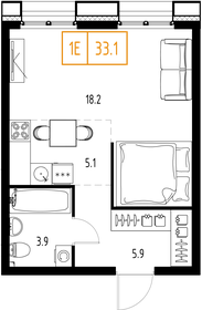 38,2 м², 1-комнатная квартира 11 694 080 ₽ - изображение 41