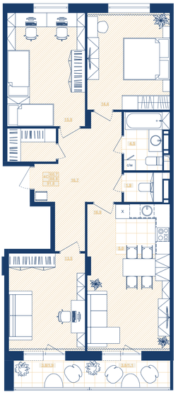 91,8 м², 4-комнатная квартира 13 337 200 ₽ - изображение 1