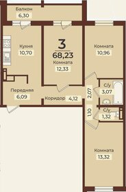 68 м², 3-комнатная квартира 5 574 391 ₽ - изображение 16