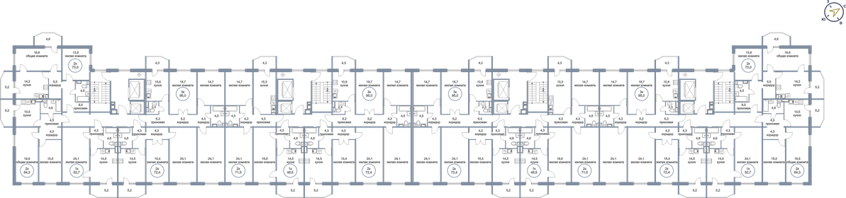 72,4 м², 2-комнатная квартира 7 790 000 ₽ - изображение 18