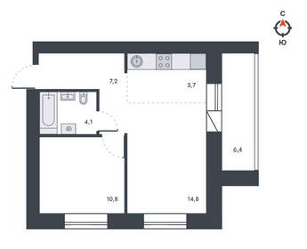 56,1 м², 2-комнатная квартира 5 950 000 ₽ - изображение 40