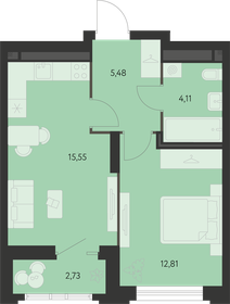 Квартира 39,3 м², 1-комнатная - изображение 1