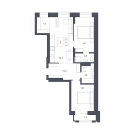 74 м², 3-комнатная квартира 6 100 000 ₽ - изображение 140