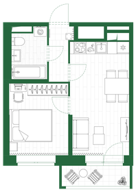 32,7 м², 1-комнатная квартира 6 408 768 ₽ - изображение 76