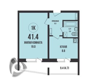 Квартира 41,4 м², 1-комнатная - изображение 1