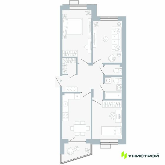 72 м², 3-комнатная квартира 8 429 000 ₽ - изображение 1