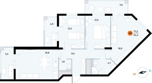 112,3 м², 3-комнатные апартаменты 30 323 452 ₽ - изображение 10