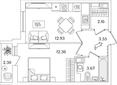 36,2 м², 1-комнатная квартира 9 185 490 ₽ - изображение 27