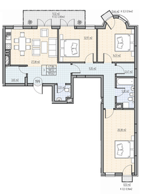 Квартира 101,6 м², 3-комнатная - изображение 1