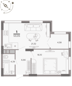 52,3 м², 1-комнатная квартира 6 250 000 ₽ - изображение 70