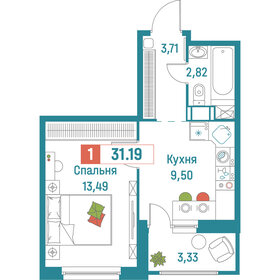 32 м², 1-комнатная квартира 6 490 000 ₽ - изображение 12