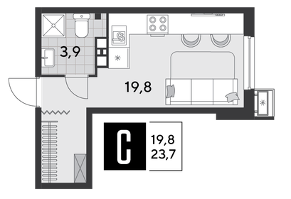 23,5 м², квартира-студия 4 768 150 ₽ - изображение 15