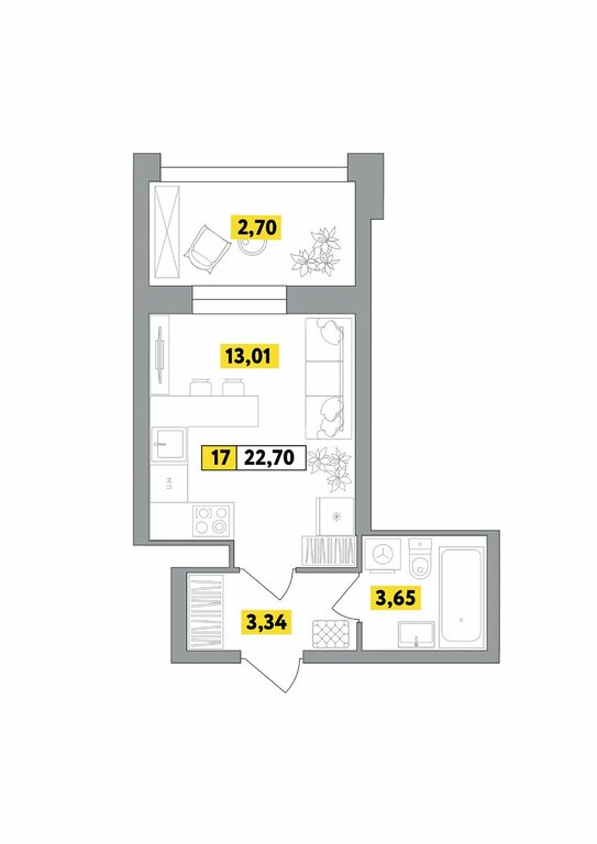 Варианты планировок ЖК «Радость» - планировка 5
