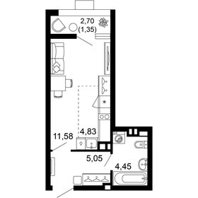 27,2 м², 1-комнатная квартира 6 318 560 ₽ - изображение 16