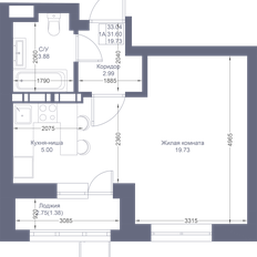 Квартира 33 м², студия - изображение 2