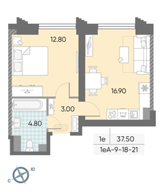 35 м², 1-комнатная квартира 10 500 000 ₽ - изображение 88