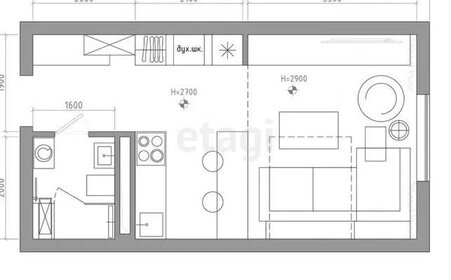 Квартира 32 м², 1-комнатная - изображение 1