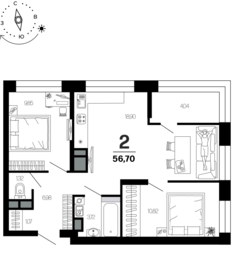 56,7 м², 2-комнатная квартира 6 851 000 ₽ - изображение 71