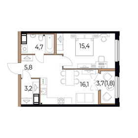 53,3 м², 1-комнатная квартира 6 400 000 ₽ - изображение 21