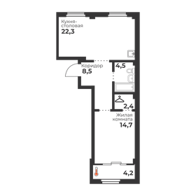 Квартира 52,4 м², 1-комнатная - изображение 1