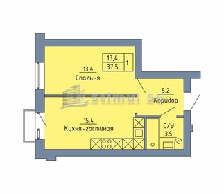 Квартира 37,8 м², 1-комнатная - изображение 1