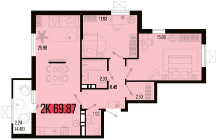 74,4 м², 3-комнатная квартира 9 555 528 ₽ - изображение 10