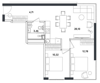 Квартира 60,6 м², 3-комнатные - изображение 1
