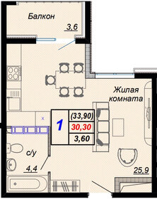 32 м², 1-комнатная квартира 12 200 000 ₽ - изображение 59