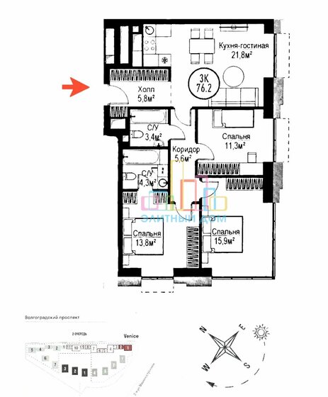 82 м², 4-комнатная квартира 29 500 000 ₽ - изображение 1