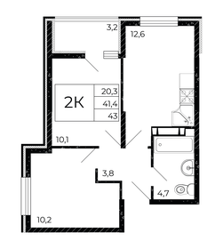 52,9 м², 2-комнатная квартира 6 199 880 ₽ - изображение 15