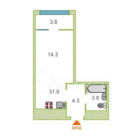 Квартира 33,4 м², студия - изображение 1