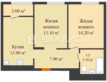 Квартира 57,4 м², 2-комнатная - изображение 1