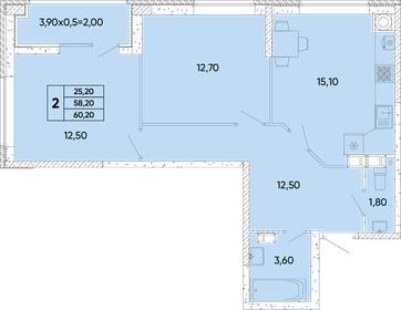 60,2 м², 2-комнатная квартира 7 103 600 ₽ - изображение 19