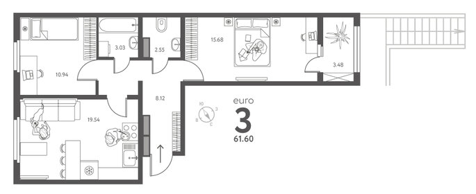62,3 м², 3-комнатная квартира 4 100 000 ₽ - изображение 143