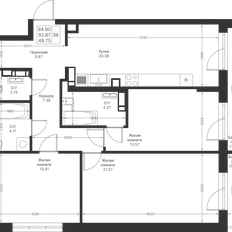 Квартира 94,9 м², 3-комнатная - изображение 2