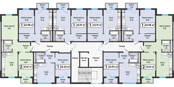 64,4 м², 2-комнатная квартира 6 630 110 ₽ - изображение 7