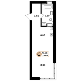 29,7 м², квартира-студия 3 265 900 ₽ - изображение 22