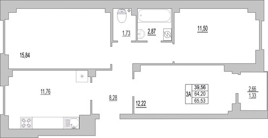 66,6 м², 3-комнатная квартира 4 991 250 ₽ - изображение 19