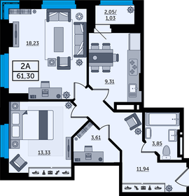 59 м², 2-комнатная квартира 7 800 000 ₽ - изображение 64