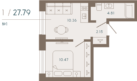 27,9 м², апартаменты-студия 16 735 150 ₽ - изображение 58