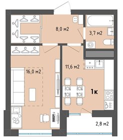 37,8 м², 1-комнатная квартира 4 300 000 ₽ - изображение 62