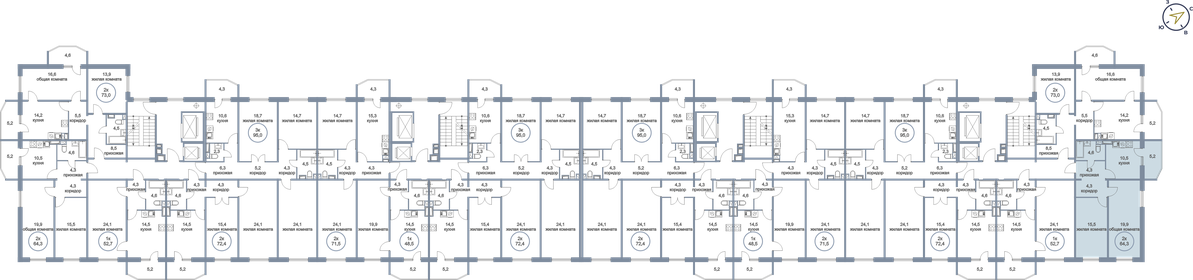 64,3 м², 2-комнатная квартира 7 550 000 ₽ - изображение 57