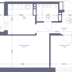 Квартира 48 м², 2-комнатная - изображение 2