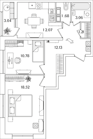 61 м², 2-комнатная квартира 15 930 915 ₽ - изображение 30